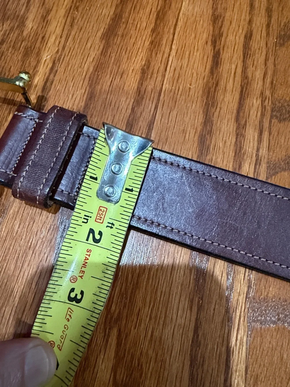 Orvis Brown English Bridle Leather Belt with Brass Spur Buckle
